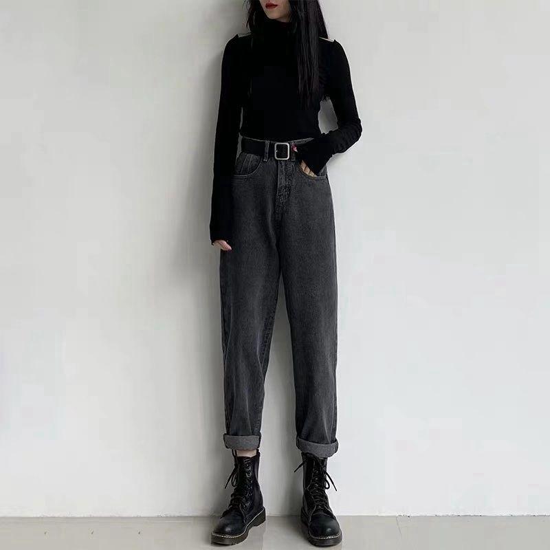 High-waisted denim wide-leg pants women's loose drooping summer new style retro straight pants