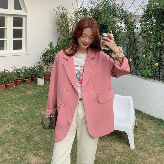 Casual Mid-length Loose Thin Blazer Women All-match Chiffon Suit Jacket Ladies Loose Casual Jacket Temperament Blazer
