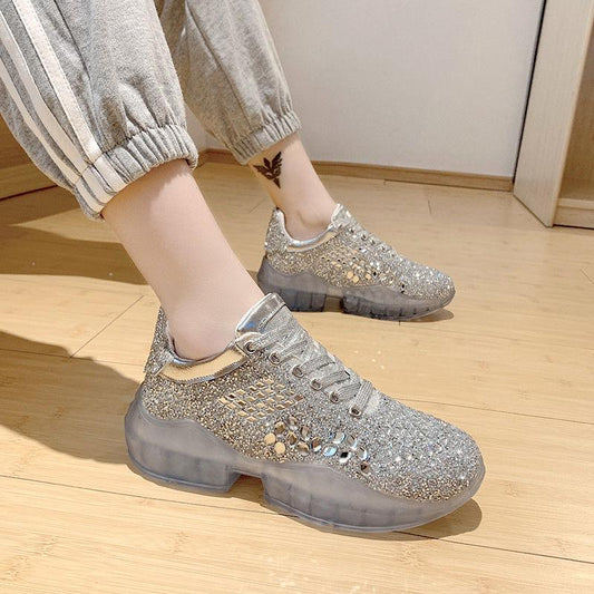 Designers Chunky Sneakers Platform Silver INS Fashion Women Lace Up Casual Shoes Brand Woman Sports Trainers Dad Shoes
