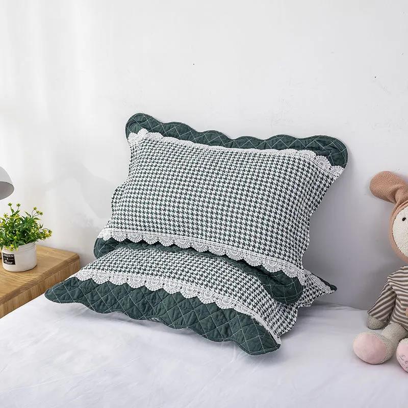 Solid Color Cartoon Embroidered Cotton Quilting Thickening Process Four Seasons Universal Adult Children's Pillowcase Pillowcase 60*40