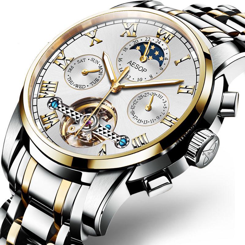 Men's Watches Top Brand Luxury Business Machinery Sport Wristwatch Mens Waterproof Tourbillon Clock