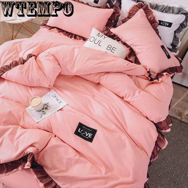 Household Items Set Four Sets of Comfortable Cotton Solid Color Quilt Bedroom Bedding