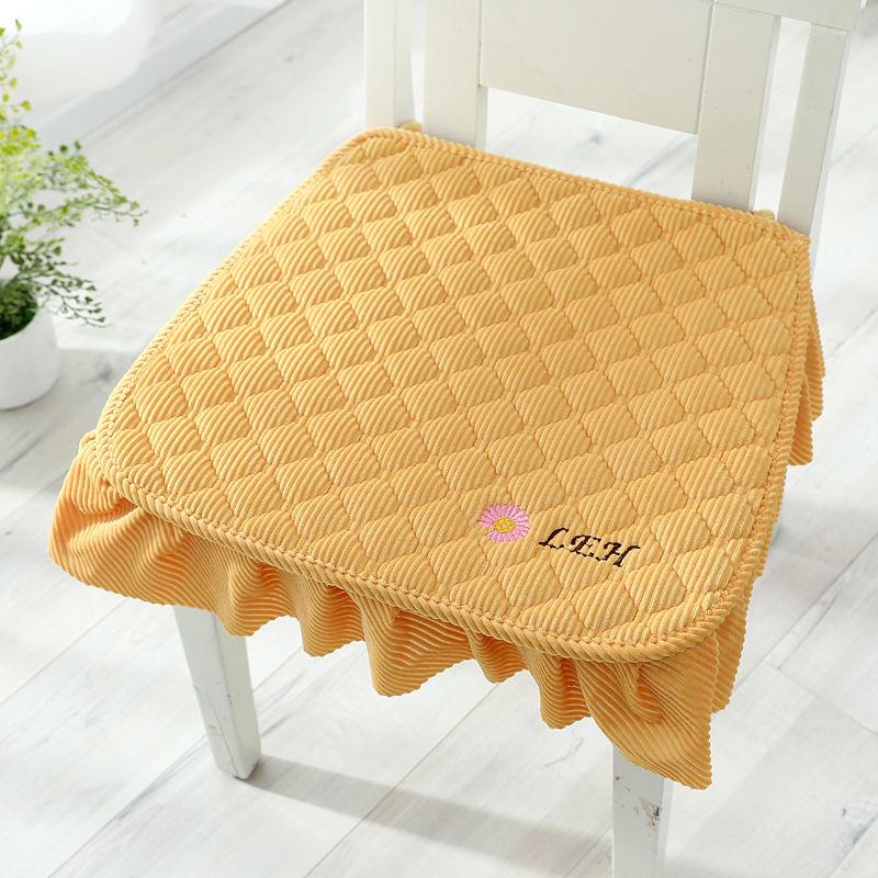 Chair Cushion Plush Chair Cushion Thickened Restaurant Soft Chair Cushion Non-slip Tape Straps Simple Modern Style Easy To Clean