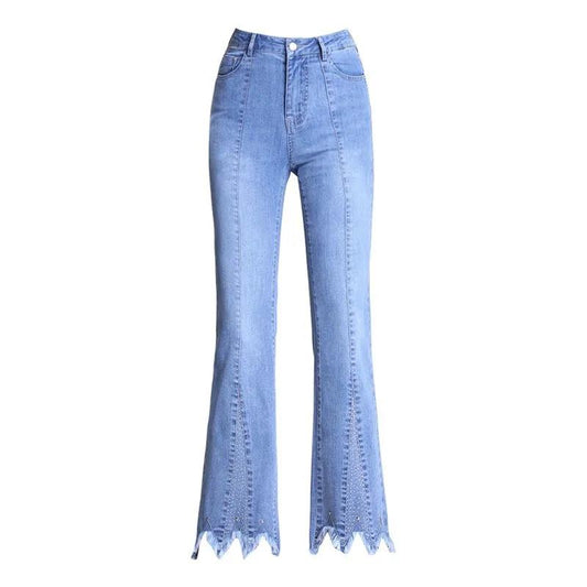 Nine Points Denim Short Pants Women Summer High Waist Loose Pants Trendy Straight Leg Pants Flared Pants