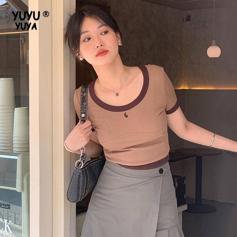 Short-sleeved T-shirt Women's Pure Cotton Round Neck Summer All-match Solid Color Short Women's Top