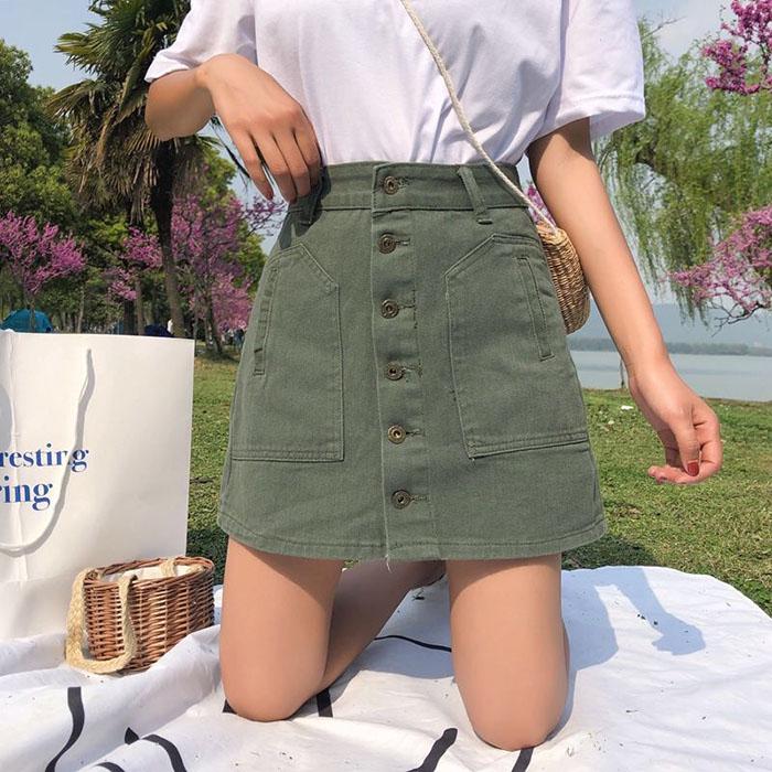 S-5XL Women Large Size Black Denim Skirt High Waist Thin Student Bag Hip Skirt A-line Skirt