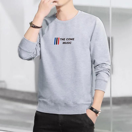 Cotton Round Neck Sweater Men's Autumn Trend Loose Long Sleeves Learn All-match Thin Print Sweatshirts