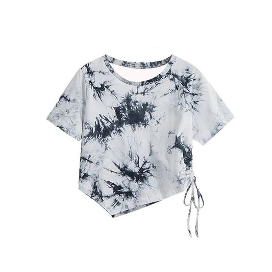 Short-sleeved T-shirt Women's Irregular Short Top Summer Dress Plus Size Women's Fit T-shirt