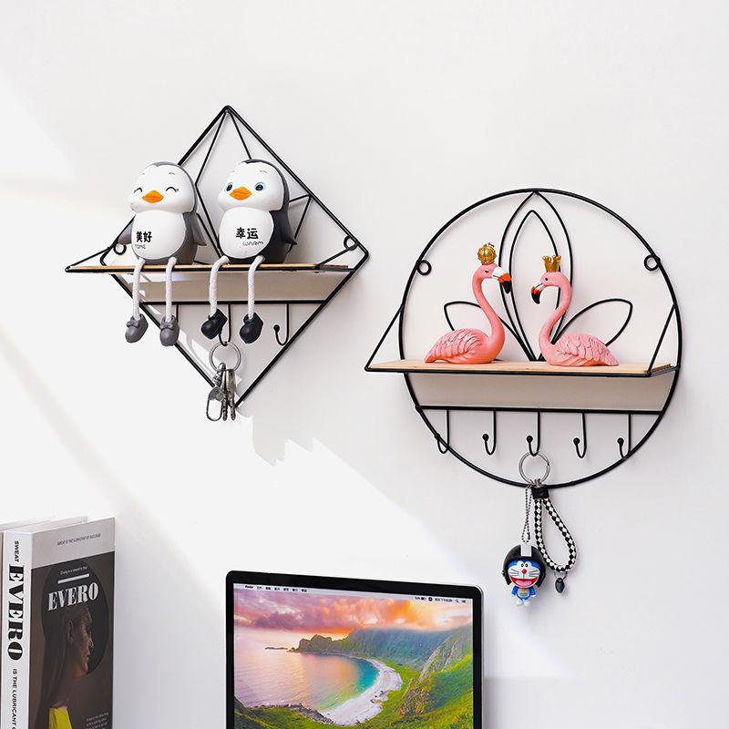 Nordic Style Living Room Bedroom Room Storage Rack Free Perforated Iron Love Shelf Toilet Wall Decoration Rack