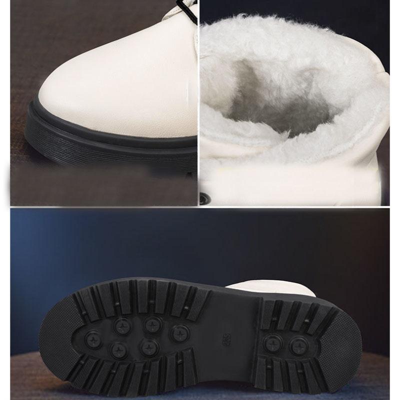 Snow Boots Women Autumn and Winter Shoes Wild Thick-soled Plus Velvet Thick Cotton Shoes Non-slip British Style Short Boots Women