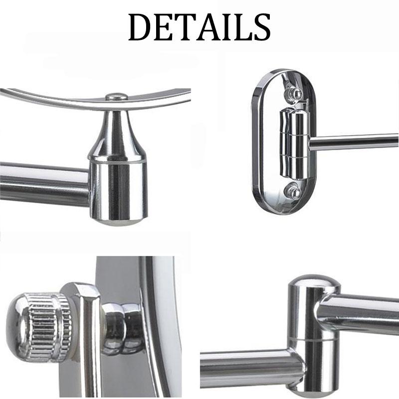 Free Punch Double-sided Wall-mounted Makeup Mirror Bathroom Bedroom Mirror Three Times Magnifying Glass