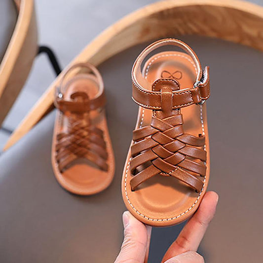 Girls Sandals Summer Princess Net Red Soft Bottom Children's Sports Roman Woven Children's Beach Shoes