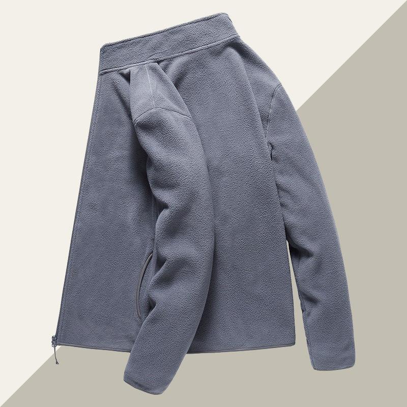 Warm Jacket Men's All-match Casual Loose Thickened Fleece Sports Cardigan Fleece Clothes Simple Men's Warm Short Jacket