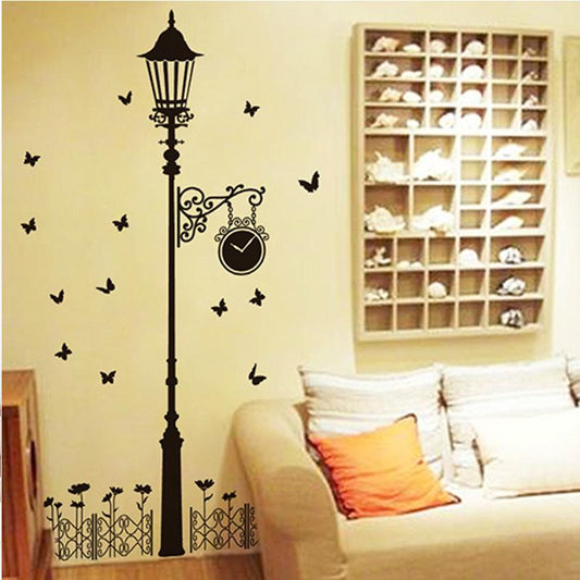 cartoon romantic room decoration removable TV background wall romantic street light stickers