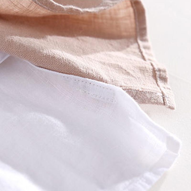 Fresh Round Neck Stitching Color Hit Short-sleeved Linen T-shirt Men's Summer Casual Large Size Loose Cotton and Linen Sweater