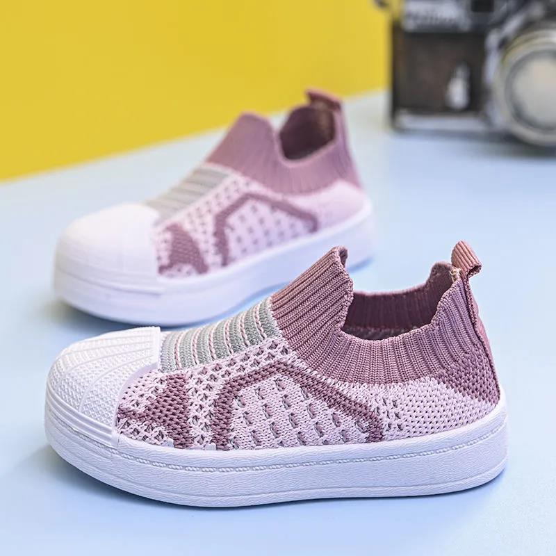 Children's Summer Light Casual Breathable Shoes Kids' Soft Sole Non-slip Kickproof Outdoor Knitted Mesh Shoes