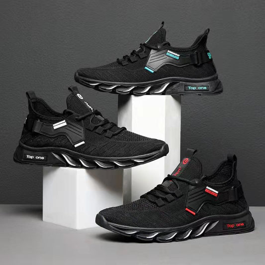 Summer Men's Shoes Breathable Casual Sports Shoes Running Shoes Mesh Shoes Flying Knitted Shoes