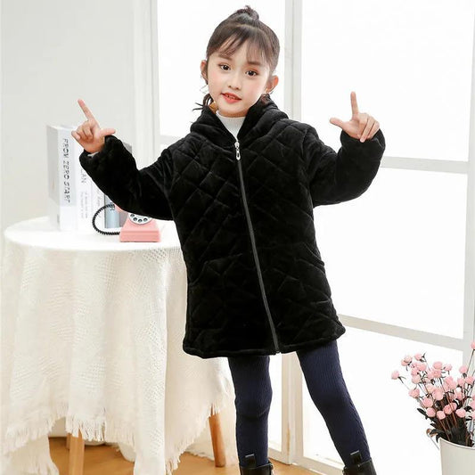 Girls Winter Cotton Clothing Down Jacket Protective Clothing Anti-dirty Overalls Children's Thickened Cotton Clothing Warm Jacket