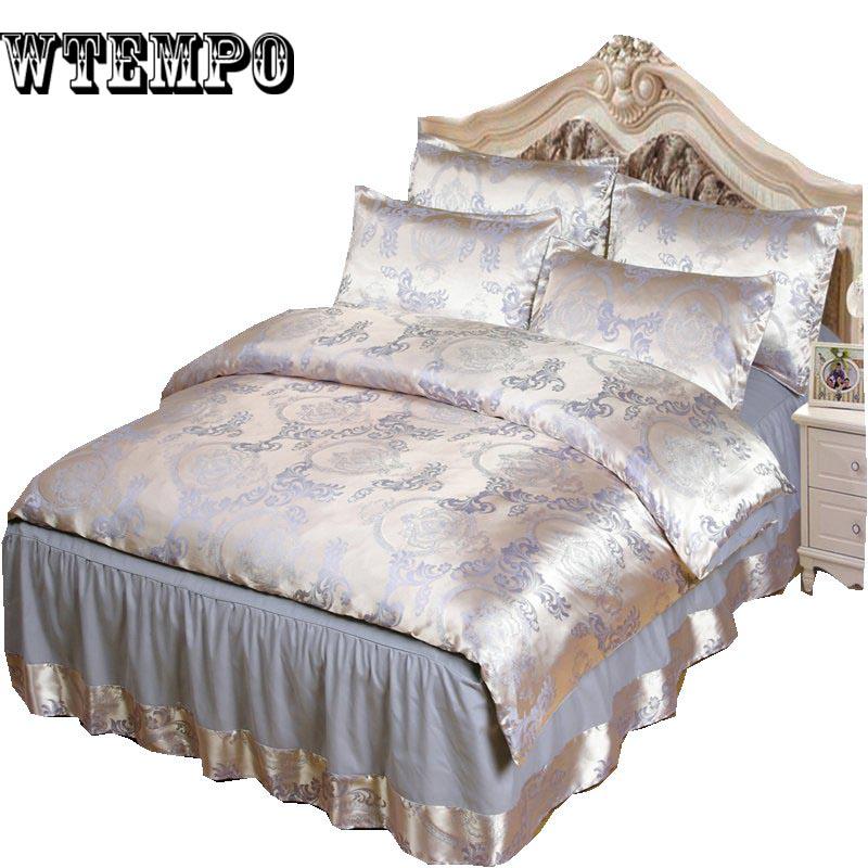 New Stain Jacquard Bedding Set Duvet Cover European Bed Set Cotton+Jacquard Bedlinen Cover Set