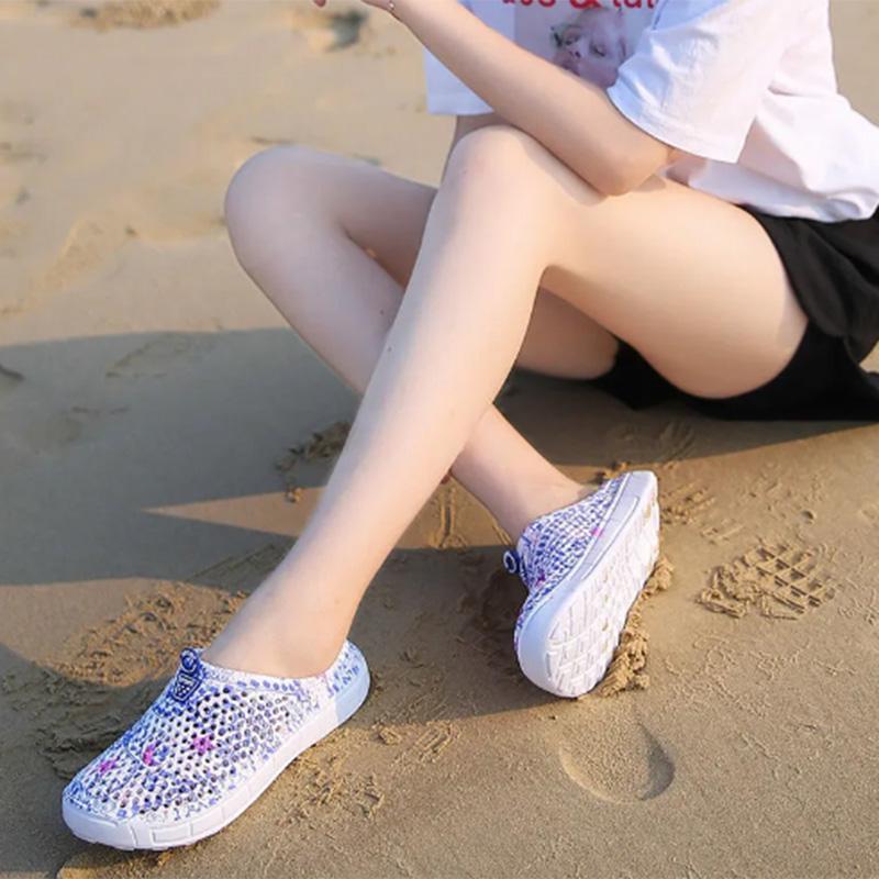 Summer Hole Shoes Summer Seaside Baotou Slippers Sandals Large Size Women's Shoes Bird's Nest Shoes Beach Shoes