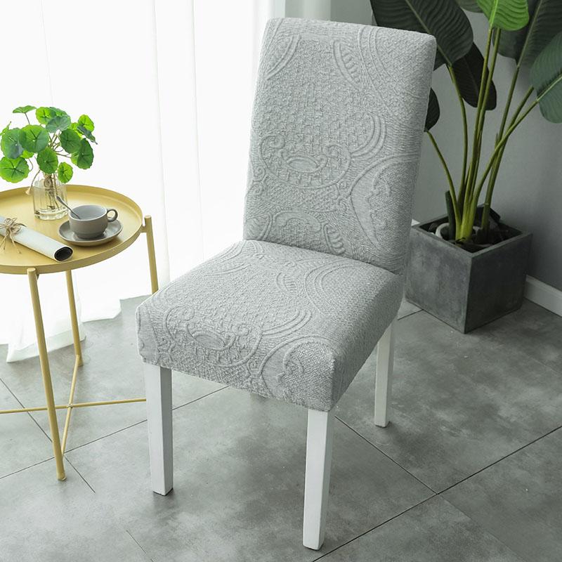 2/4/6Pcs Jacquard Plain Dining Chair Cover Spandex Elastic Chair Slipcover Case Stretch Chair Cover for Wedding Hotel Banquet