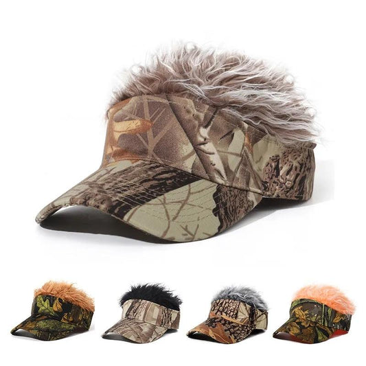 Men's Wig Hat Autumn Winter Funny Baseball Cap Outdoor Sports Leisure Hat Faux Fur Adjustable Sports Cap