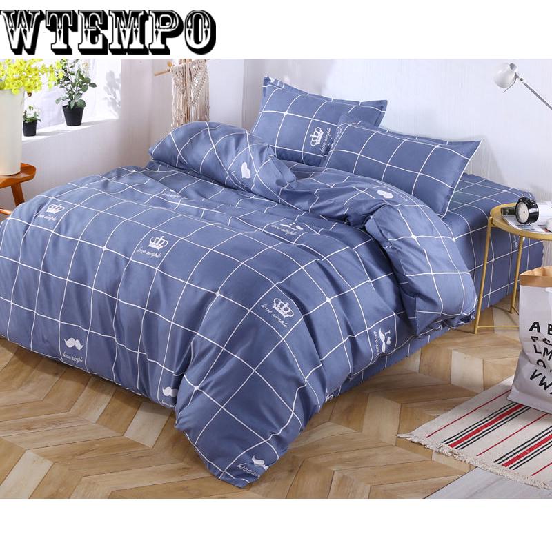 Brand Printed Quilt Cover Four-piece Bedroom Home Bedding Set Comfortable Soft Cotton
