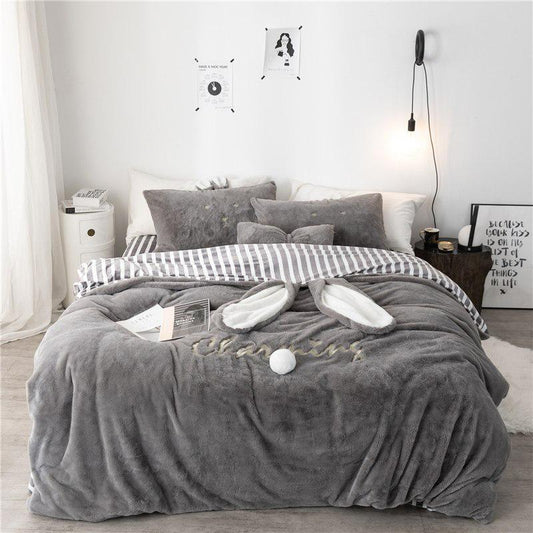 4pcs Cotton Luxury Bedding Set Soft Queen/king Size Bed Sheet Soft Pillowcases