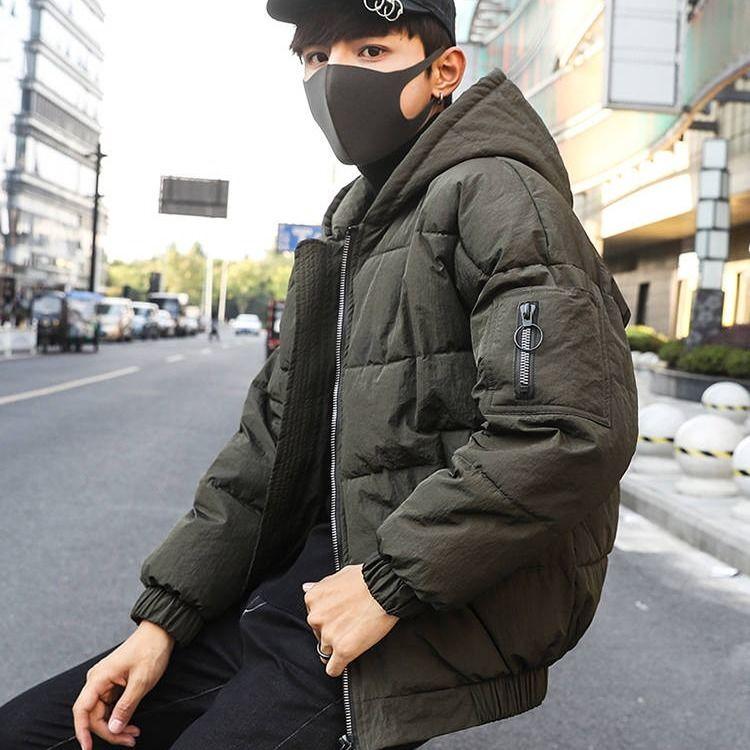 Winter Warm Jacket Fashion Trend Men's Cotton-padded Jacket Plus Velvet Thick Men's Parker Clothing