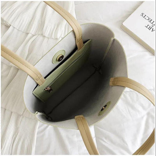 Women Shoulder Bags Casual Handbag Portable PU Leather Large Capacity Soft Surface