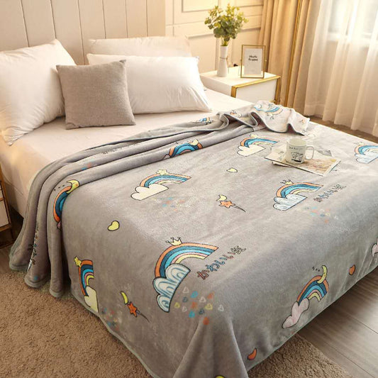 Fluffy Coral Fleece Blanket Plus Velvet Breathable Mattress Flannel Blanket Winter Warmth Bed Sheet Sofa Decoration Blanket Siesta Leisure Blanket