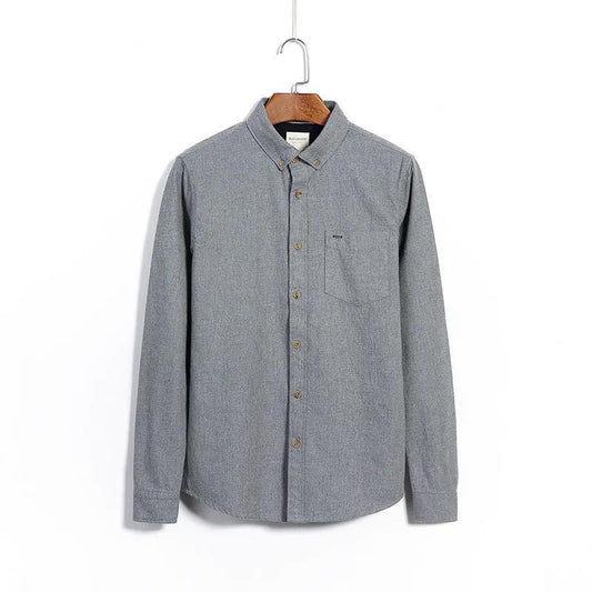 Brushed Shirt Men's Long-sleeved Cotton Flannel Shirt Casual Spring and Autumn Clothing All-match Youth Loose Tooling Jacket Tide