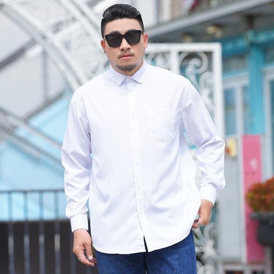 Plus Size Trendy Handsome Men's Shirts Plus Fat Increase Men's Bottoming Shirts Men's Fat Long Sleeve Shirts
