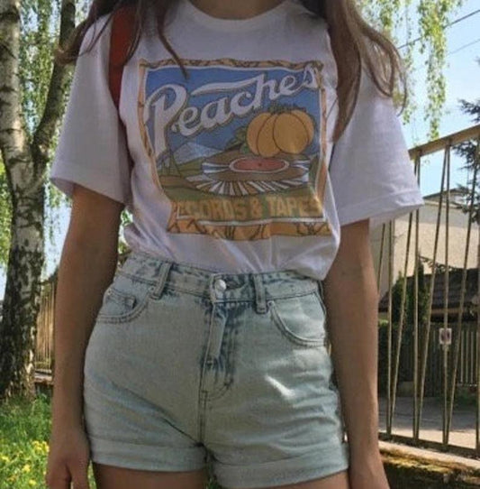 Peaches Records Shirt , Records and Tapes Tshirt , Records Tshirt , 70s Vintage T Shirt , 1970 Tshirt Men & Women , Music Lover Gift , Vinyl Shirts