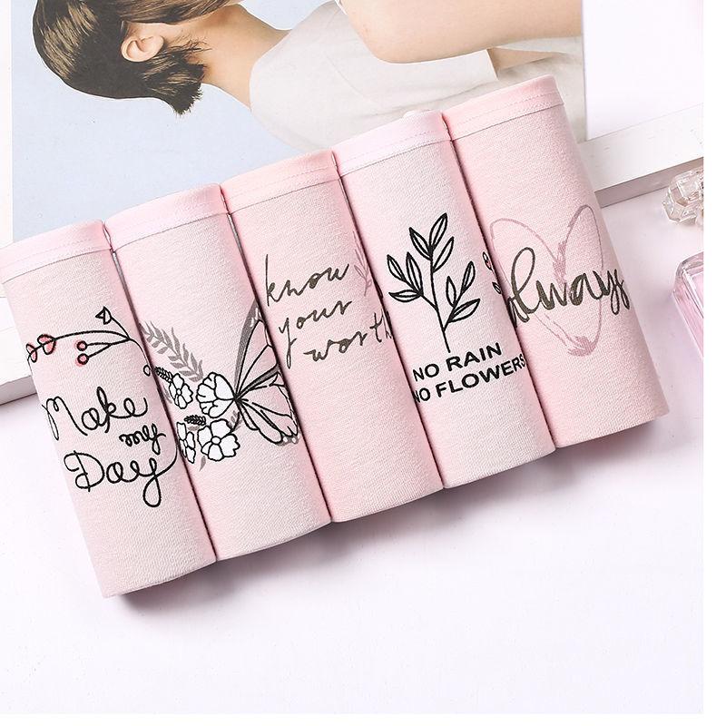 5-Pack Women's Plus Size Underwear Student Low-rise Women's Cotton Underwear