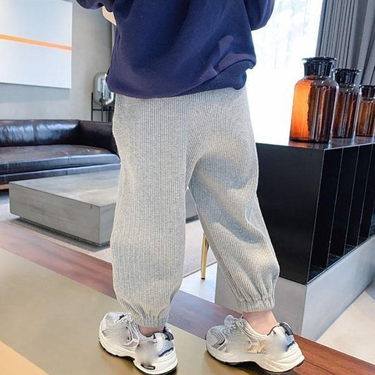 Boys and Girls Spring and Autumn Stretch Casual Pants, Children's Korean Knitted Pants, Loose Children's Trousers, Sweatpants