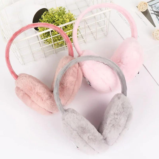 Women's Winter Earmuffs Ear Warmers Cute Plush Thick Ear Pad Cover Cold-proof Earflap Back-worn Warm Earlap Labelling Soft Ear Cap