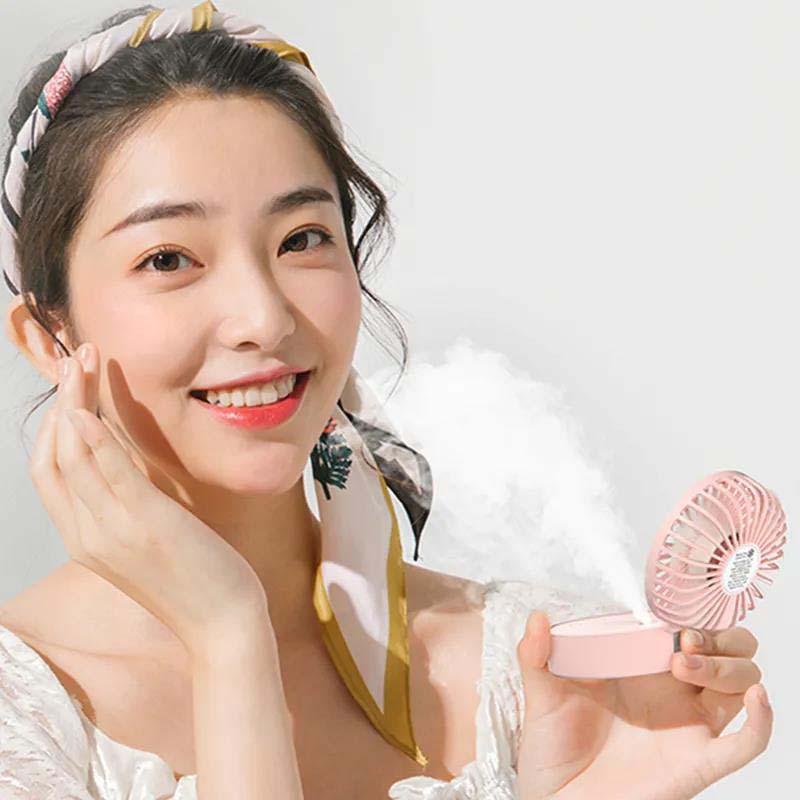 Spray Cooling Fan Small Portable Humidifier Mini Rechargeable Dormitory Bed Mute Student Fan