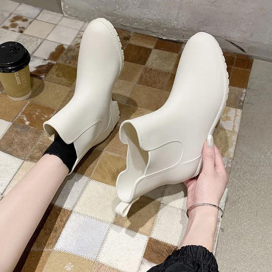 Rain Boots Female Adult Water Shoes Non-slip Waterproof Wear-resistant All-match Fashion Mid-tube Rain Boots