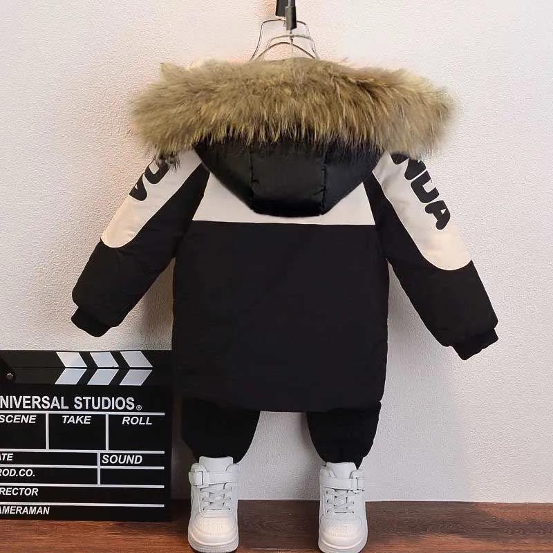 Boys' Winter Clothes Padded Clothes Baby Winter Quilted Plus Velvet Thick Warm Jackets Children's Padded Clothes Handsome and Cute Wind Jackets