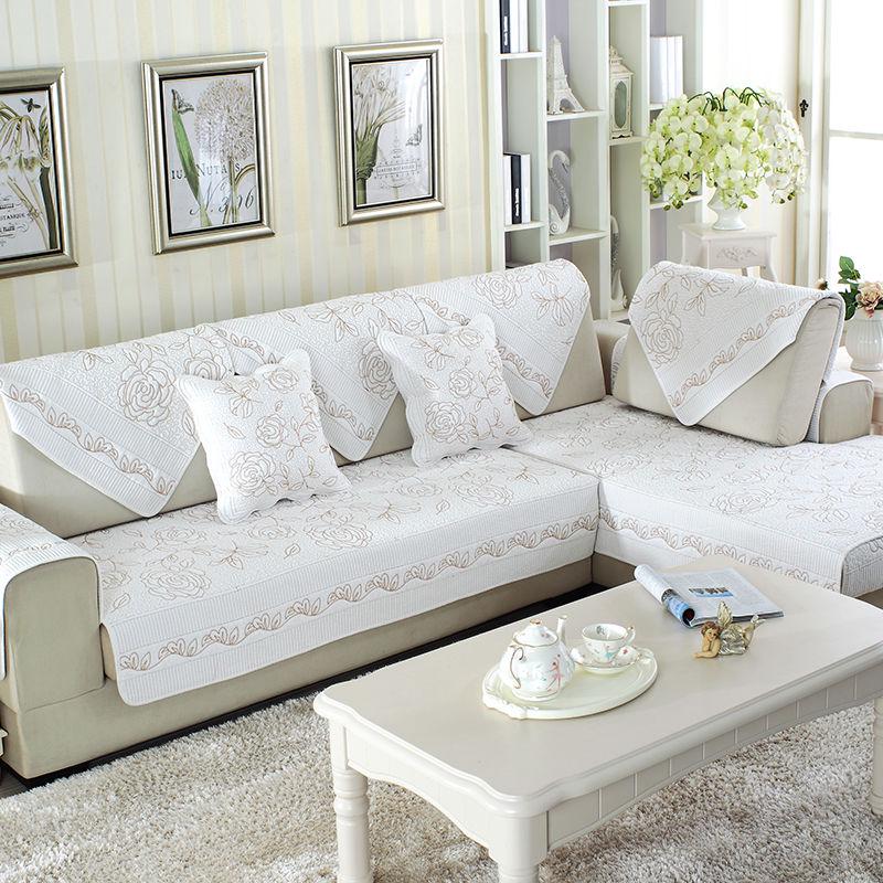 Rose Cotton Sofa Cushion Simple Modern Sofa Covers Non-slip Sofa Towel Four Seasons Universal