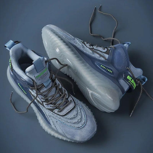 Men's High Top Shoes Casual Sports Coconut Shoes Men's Shock Absorbing Basketball Shoes Fitness Sneakers Fly Woven Mesh Casual Shoes