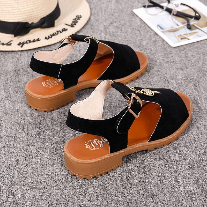 Summer Women Sandals Platform Wedges Sandals Leather Swing Peep Toe Casual Shoes Women Walk Shoes Flats