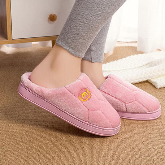 Cotton Slippers Girls Winter Home Slippers Couple Shoes Winter Indoor Non-slip Plush Slippers