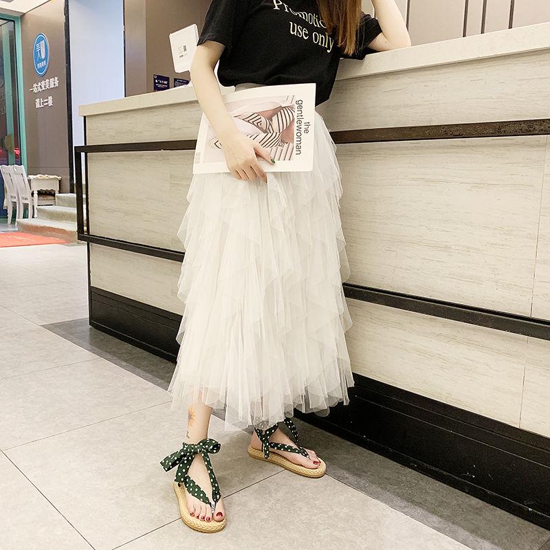 Sandals Female Summer Korean Student Flat Sandals Roman Sandals Thick Bottom Beach Lace-up Shoes
