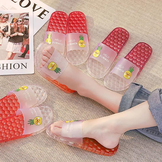 Crystal Slippers Women's Fashion Home Summer Outing Transparent Non-slip Deodorant Korean Student Women's Drag Sandals Bathroom
