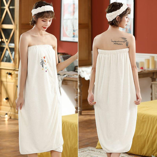 The Bath Towel Can Be Worn and Can Be Wrapped Around The Towel To Absorb Water and Does Not Shed Hair Cute Bath Skirt Dry Hair Cap and Headband