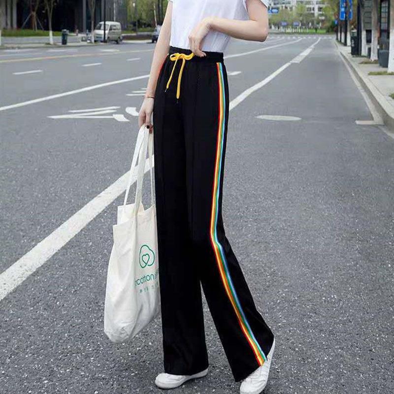 Drape Casual Sports Pants Women's Spring and Summer Thin Section High Waist Slim Straight-leg Pants Korean Loose Wide-leg Pants