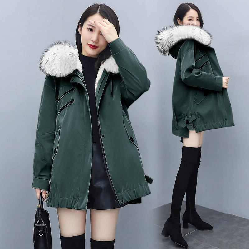 Parkas Women's Down Padded Jacket Women's Mid-length Korean Style Loose Thick Padded Winter Coat