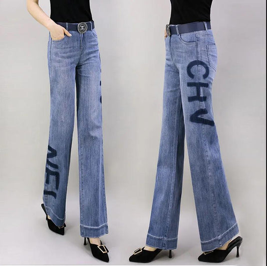 Plus Velvet Thick Wide-leg Jeans Women's High-waisted Straight-leg Pants All-match Loose and Thin 2022 New Design Sense